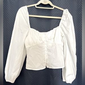EMORY PARK Fitted Puff Sleeve Blouse Size Small